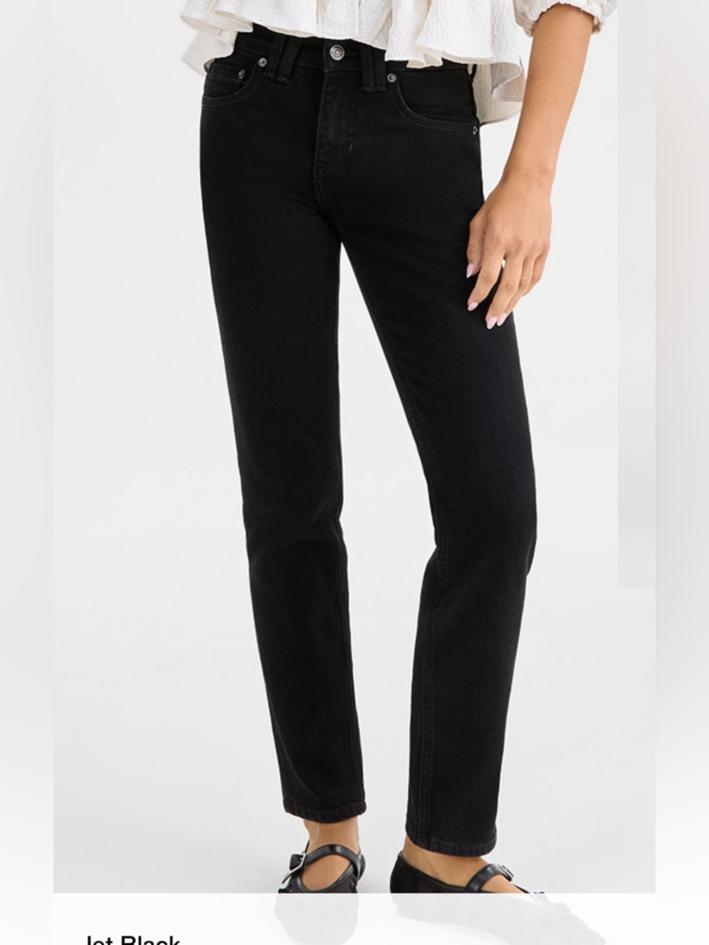 NWT We The Free Oracle Low-Rise Slim Straight Jeans in Jet Black Size 31